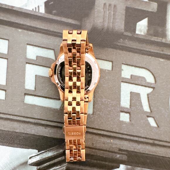 Fossil FB-01 ES4767 Three-Hand Date Rose Gold-Tone Stainless Steel Watch